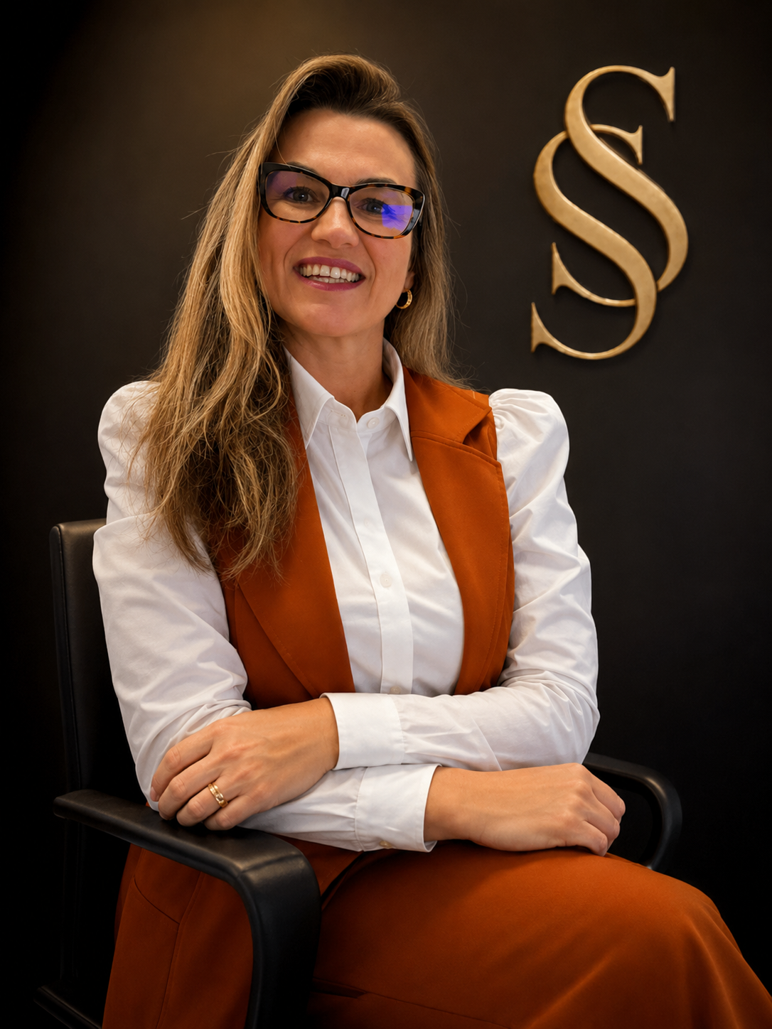 Dra. Simone Selau em seu escritório